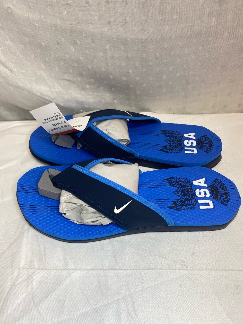 Nike Women's 12 Celso Thong Plus Flip Flops Blue USA 310896 413 Men's Size 11